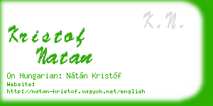 kristof natan business card