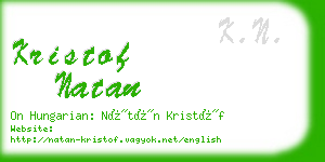 kristof natan business card